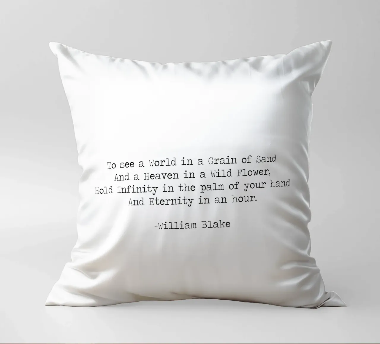 Vedere un mondo in un granello di sabbia, famosa citazione di William Blake cuscino da Summer Soul Co. - Quotes