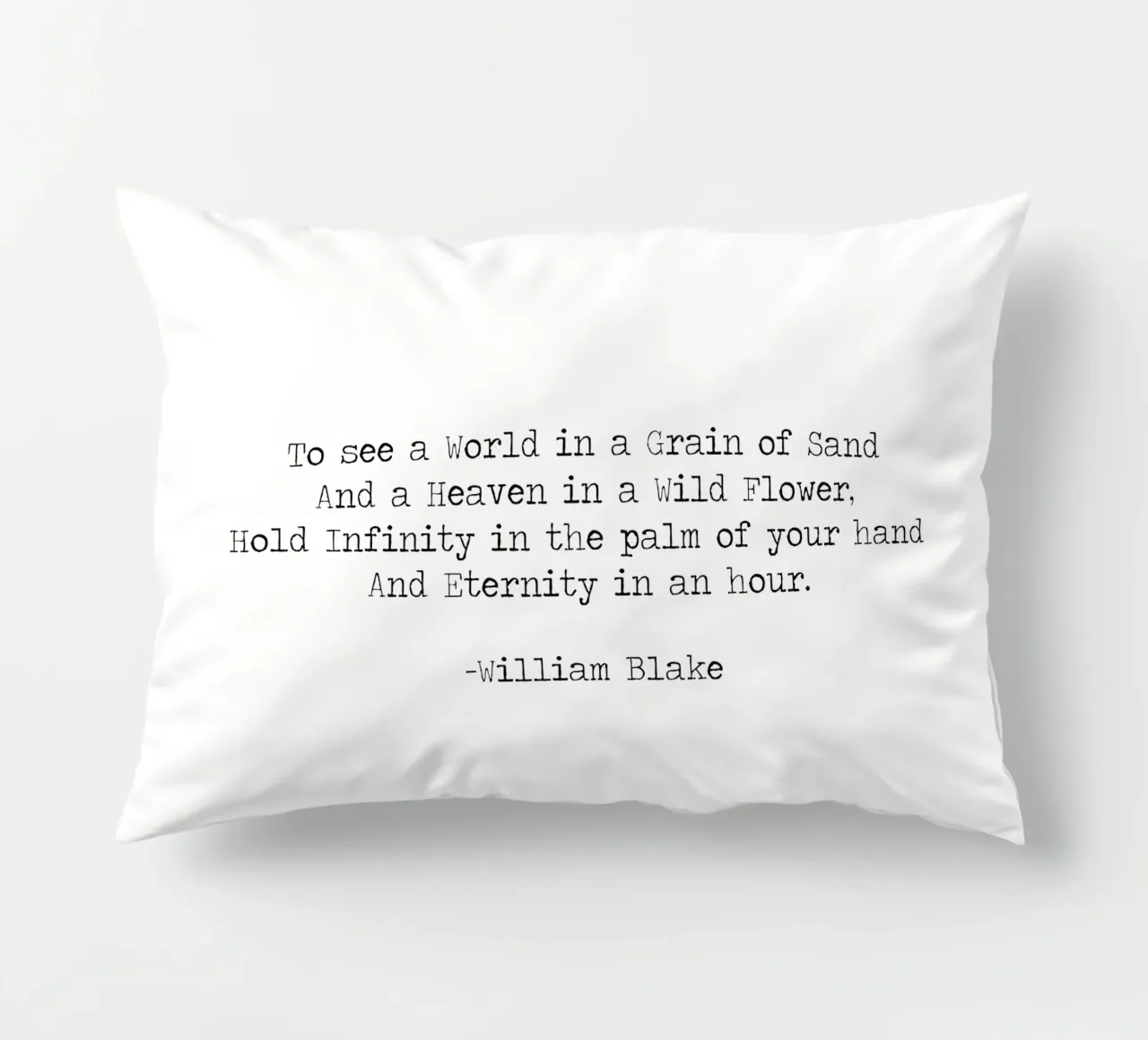 Vedere un mondo in un granello di sabbia, famosa citazione di William Blake cuscino da Summer Soul Co. - Quotes