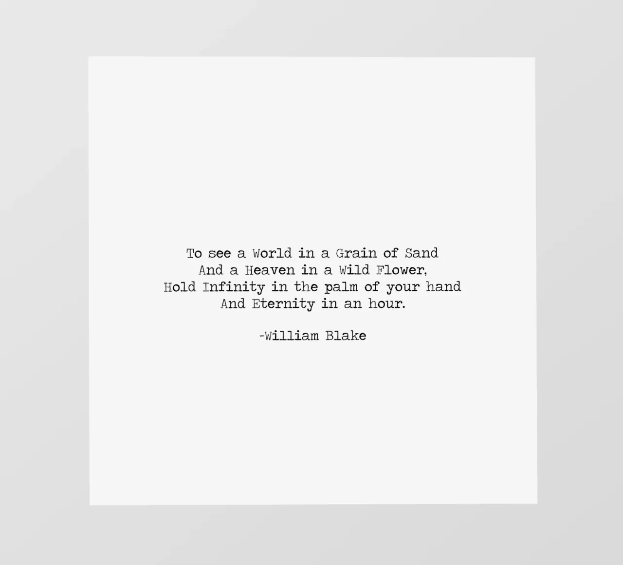 Vedere un mondo in un granello di sabbia, famosa citazione di William Blake pellicola backlit da Summer Soul Co. - Quotes