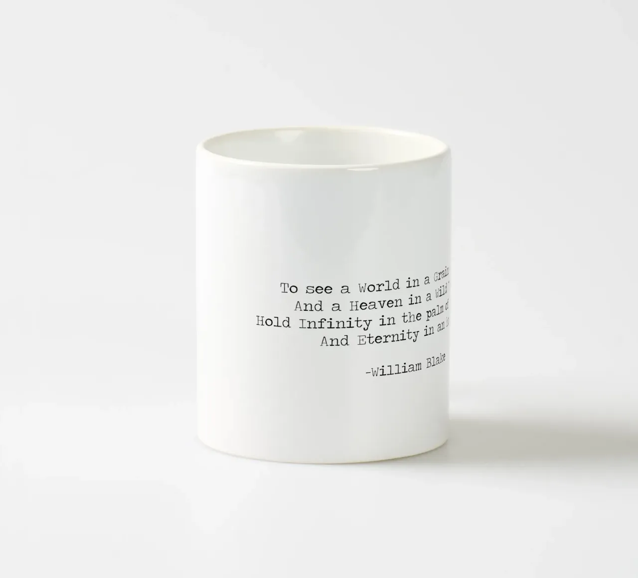 Vedere un mondo in un granello di sabbia, famosa citazione di William Blake tazza in ceramica da Summer Soul Co. - Quotes