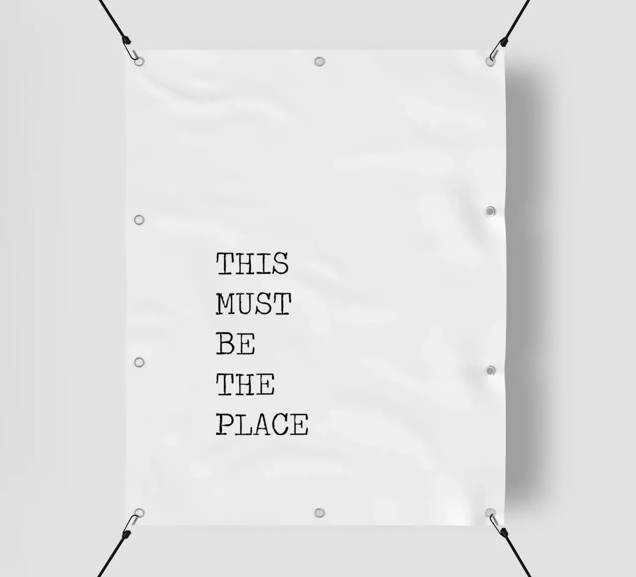 This Must Be The Place Citazione minimalista in bianco e nero telo in pvc da Summer Soul Co. - Quotes
