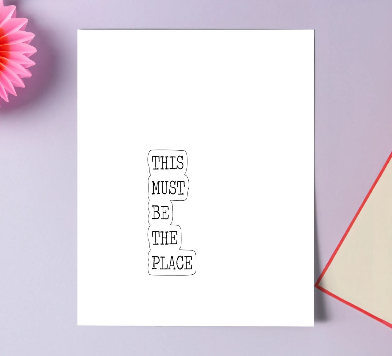 This Must Be The Place Minimalist schwarz-weißes Zitat Stickerbogen von Summer Soul Co. - Quotes