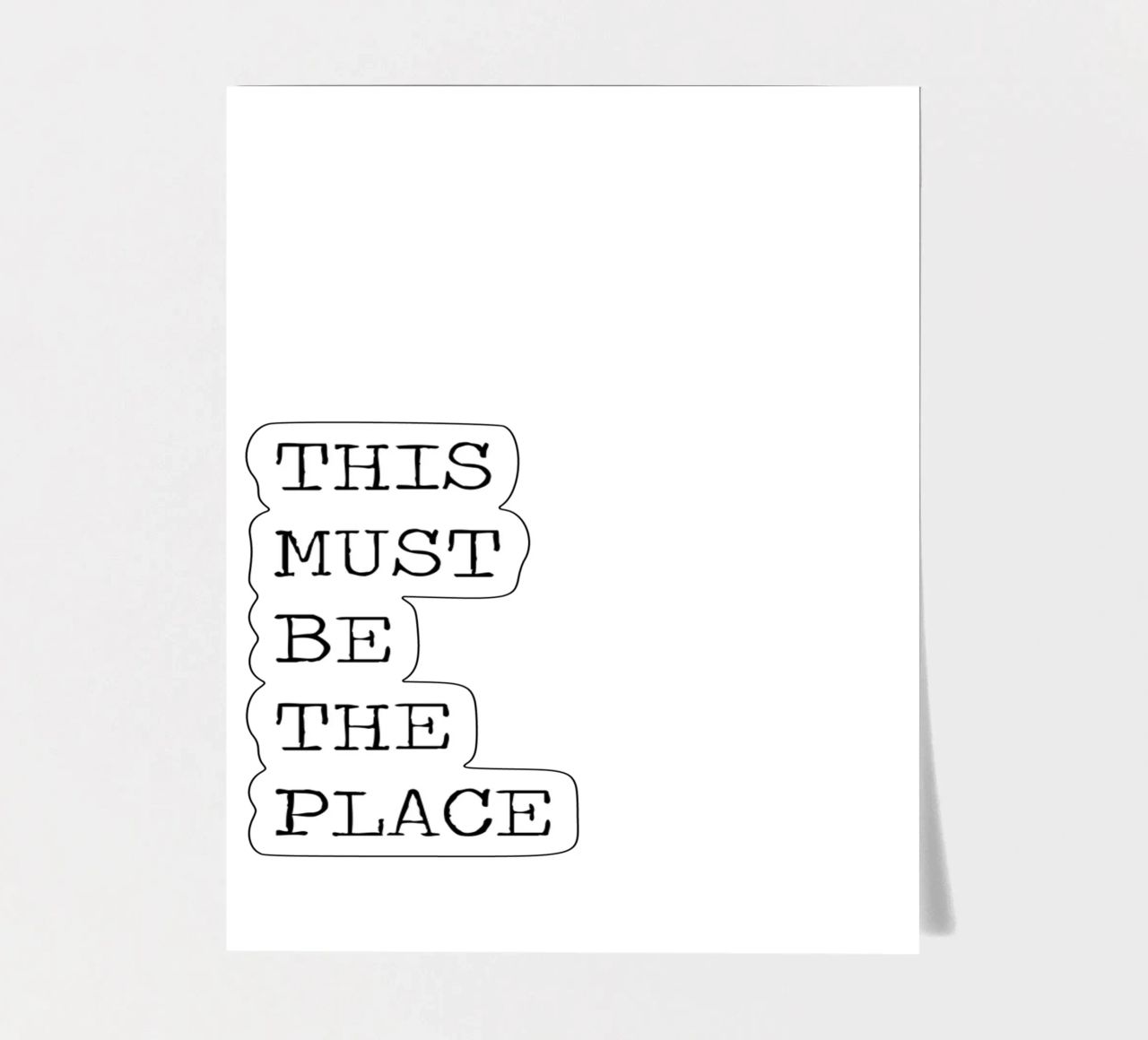 This Must Be The Place Minimalist schwarz-weißes Zitat Stickerbogen von Summer Soul Co. - Quotes