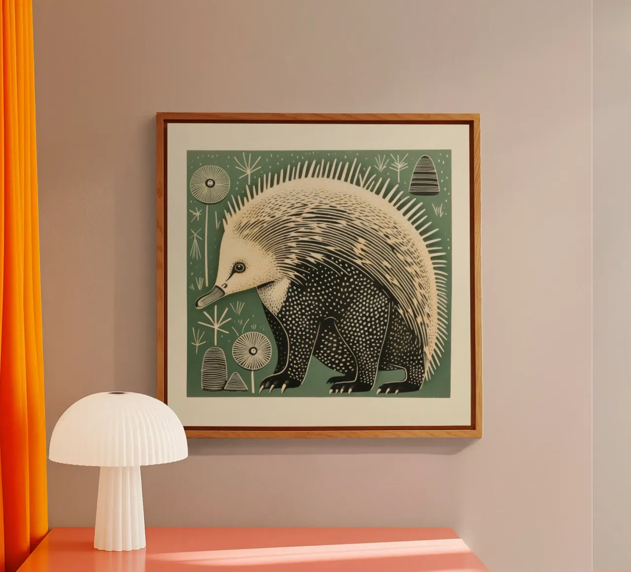 Echidna verde plexiglass da Minimal Animal Art