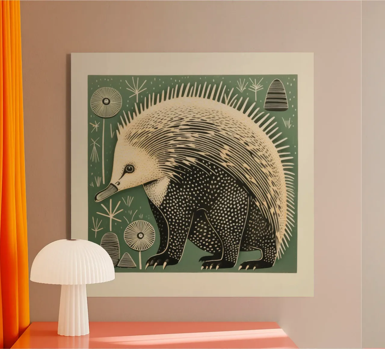 Echidna verde plexiglass da Minimal Animal Art