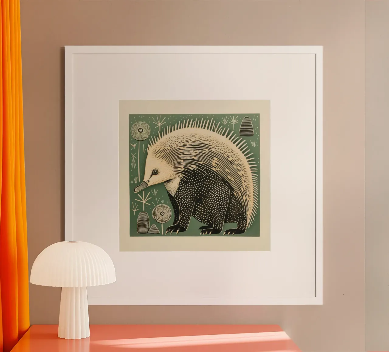 Echidna verde poster da Minimal Animal Art