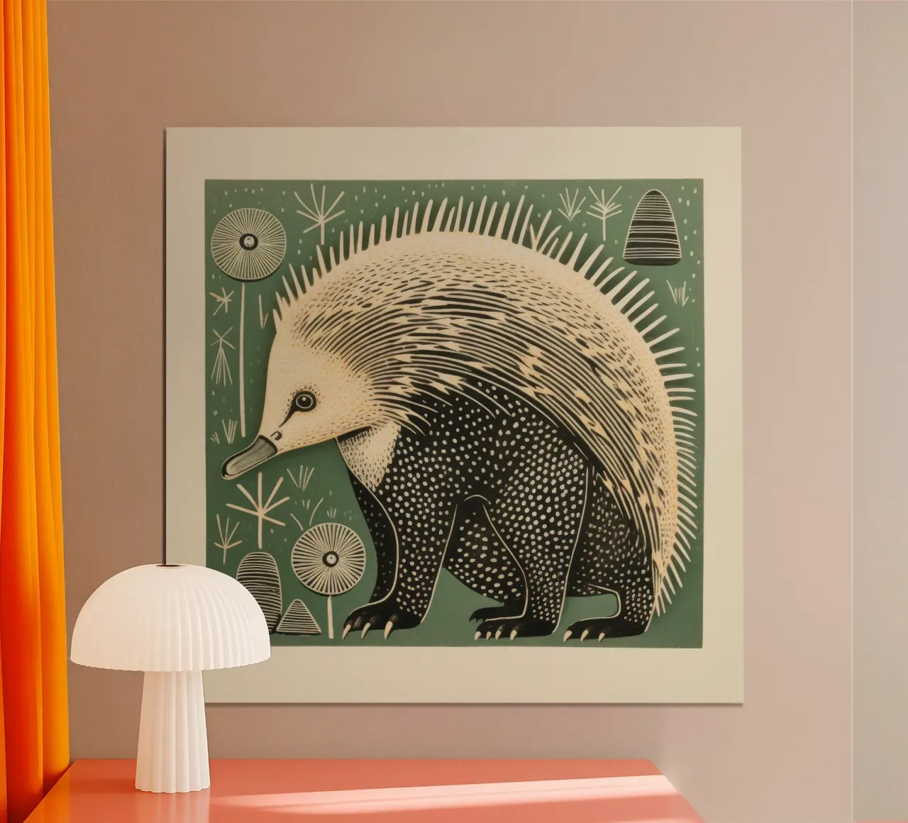 Echidna verde 3 carta hahnemühle da Minimal Animal Art