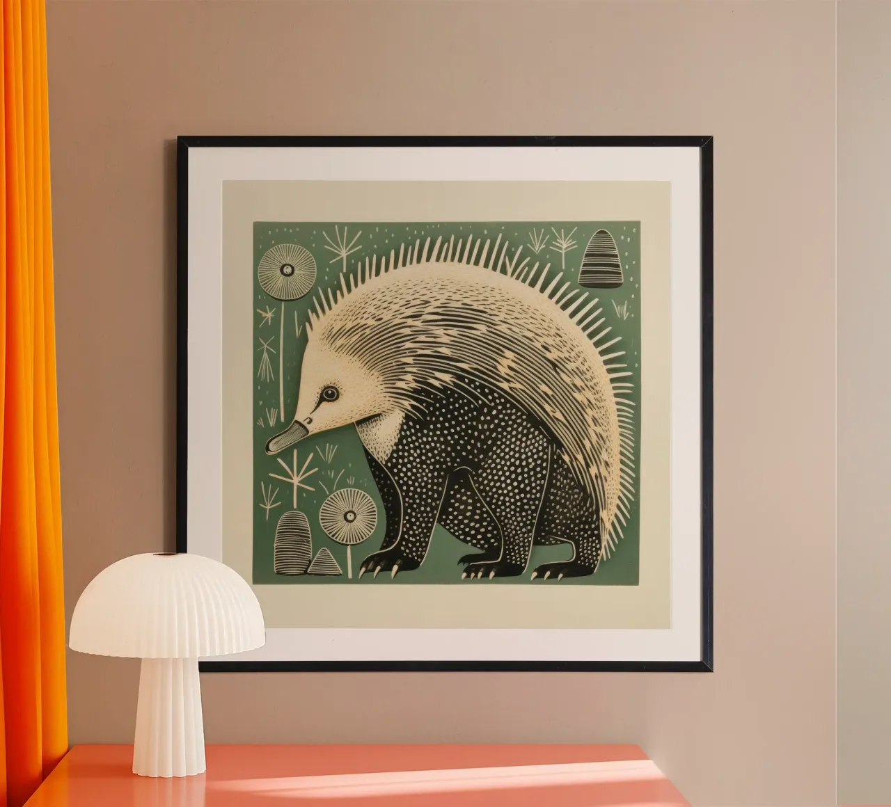 Echidna verde poster da Minimal Animal Art
