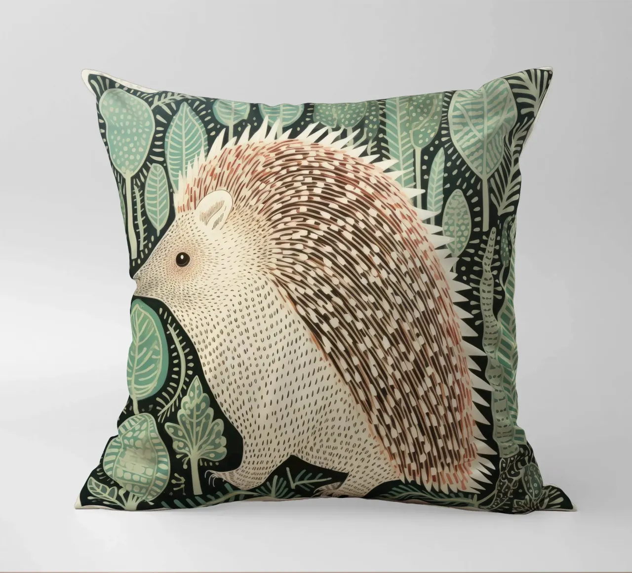 Echidna verde 4 cuscino da Minimal Animal Art