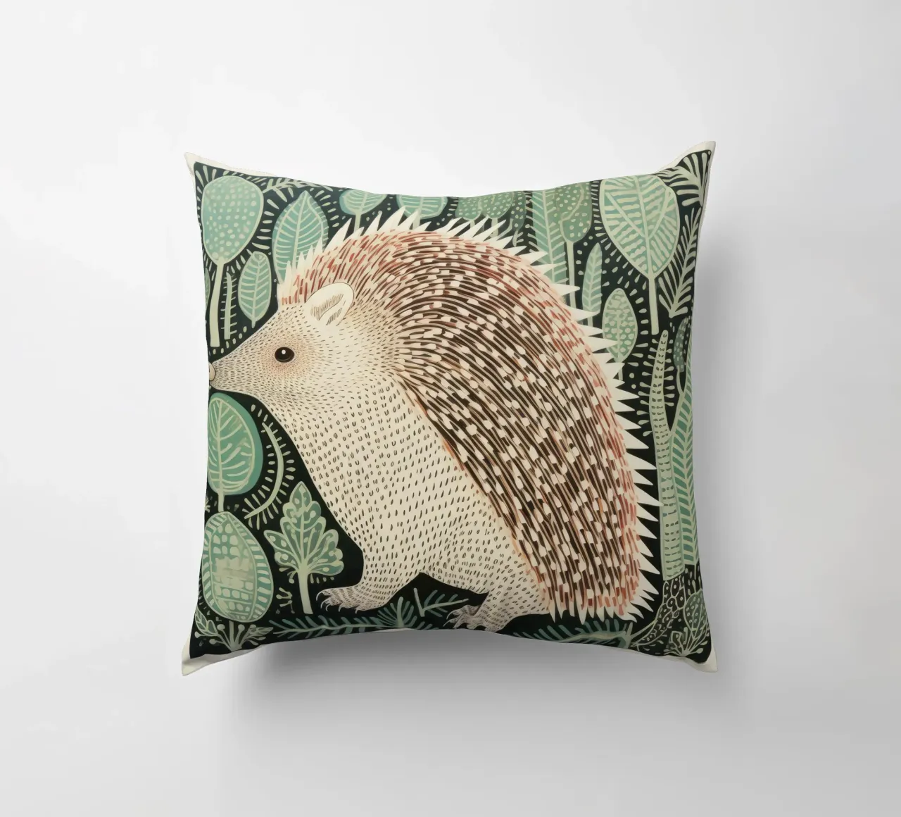 Echidna verde 4 cuscino da Minimal Animal Art