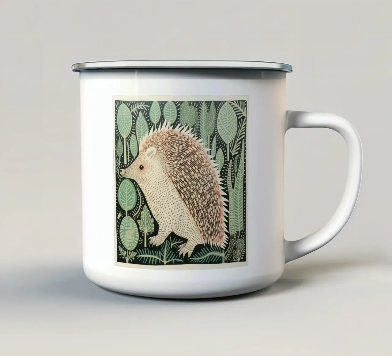 Echidna verde 4 tazza in smalto da Minimal Animal Art