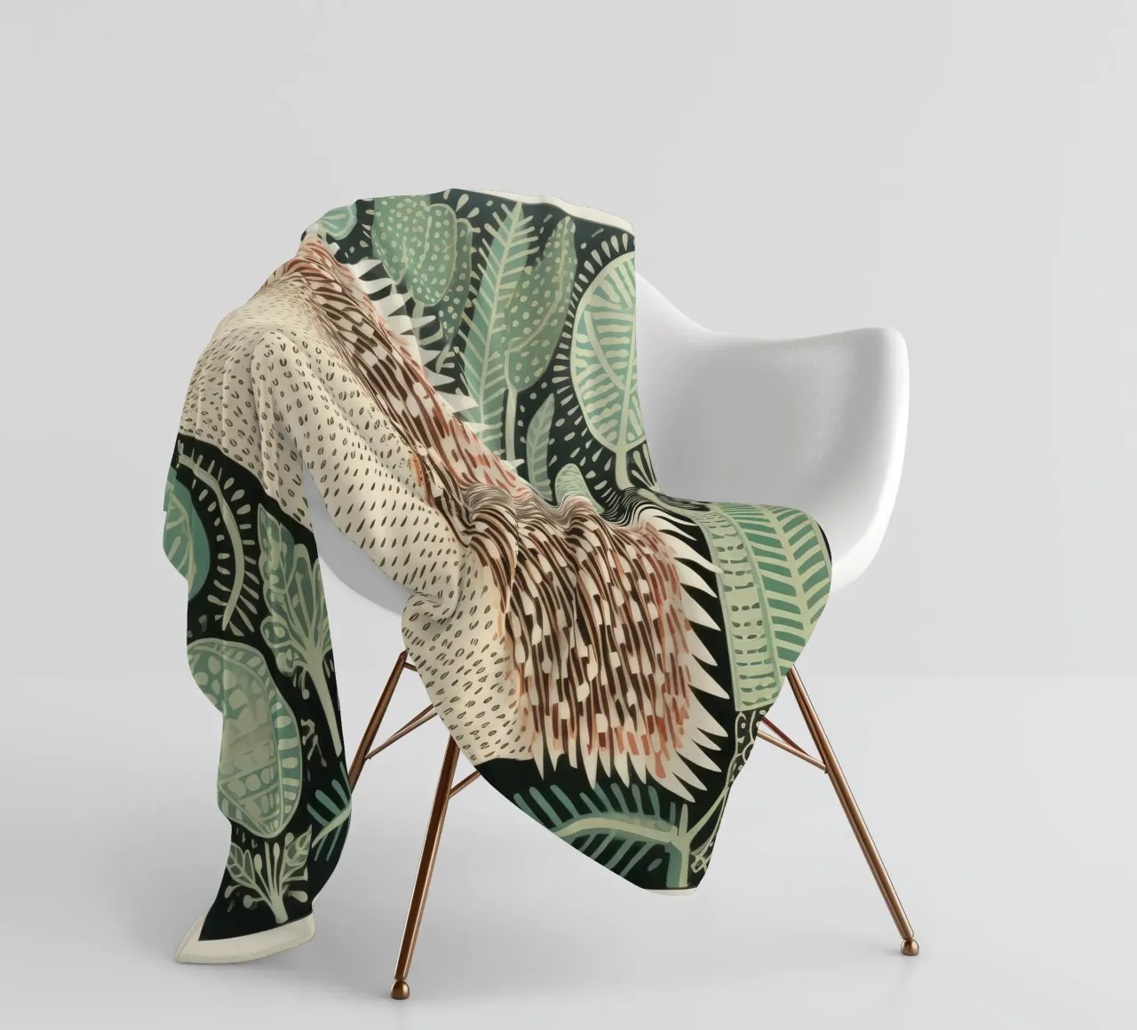 Echidna verde 4 coperta in pile da Minimal Animal Art