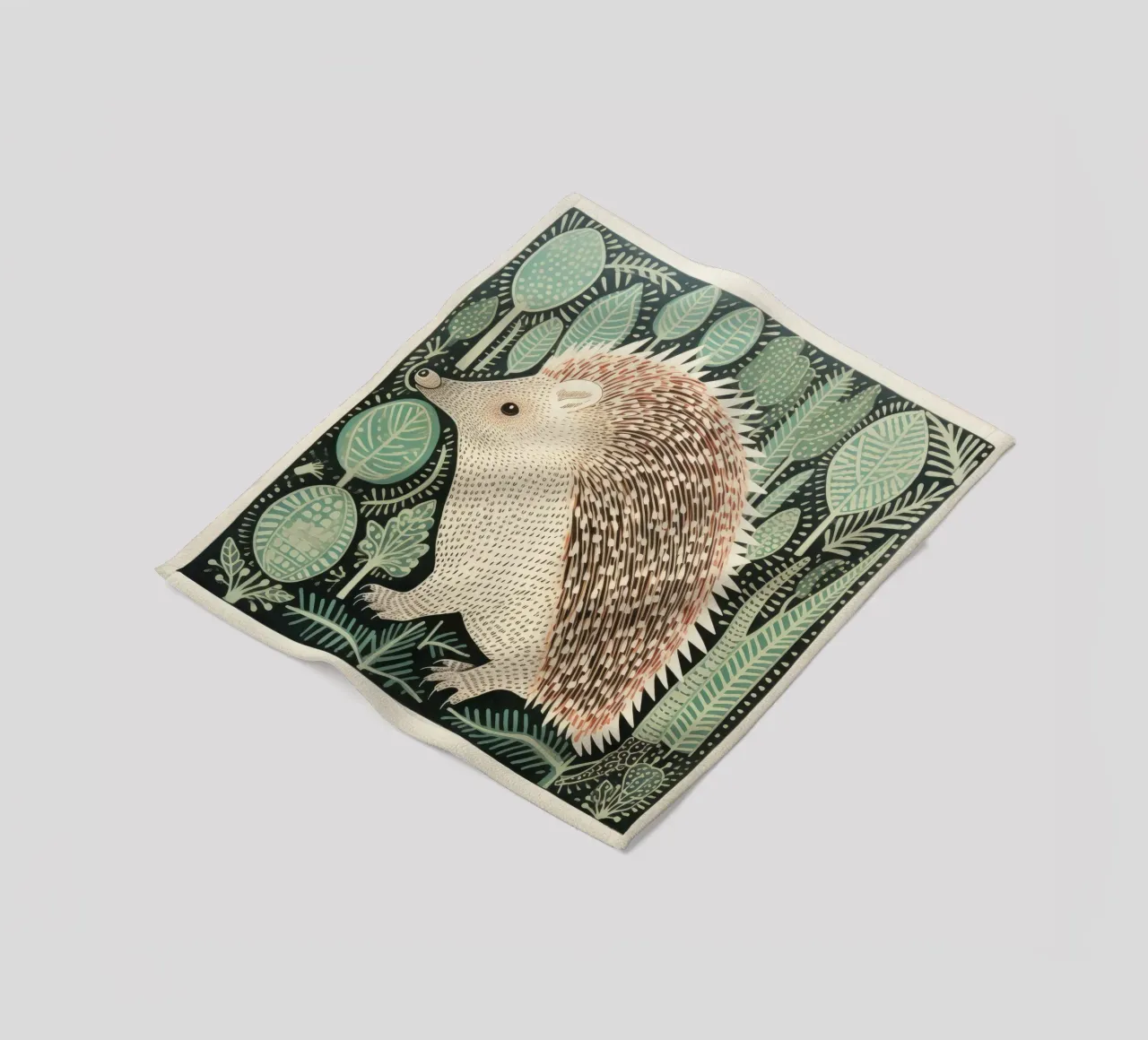 Echidna verde 4 coperta in pile da Minimal Animal Art