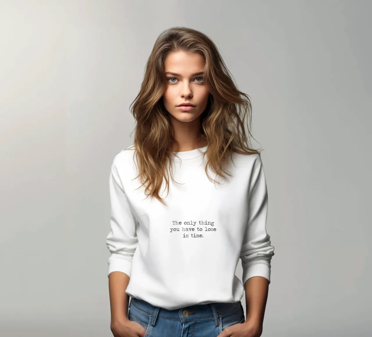The only thing I have to lose is time quote sweatshirt by Summer Soul Co. - Quotes