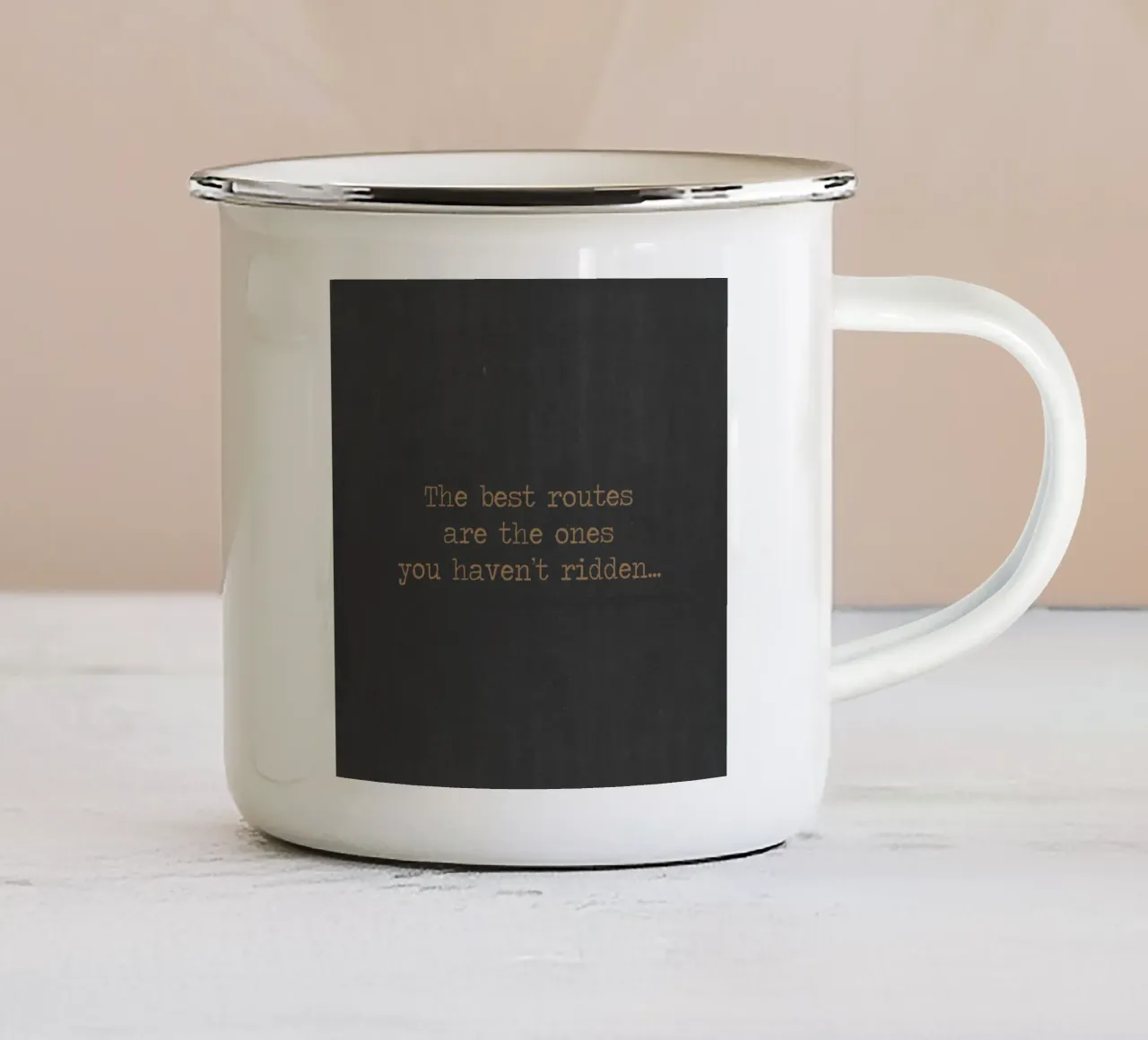The Best Routes Are The Ones You Haven't Ridden Quote enamel mug by Summer Soul Co. - Quotes