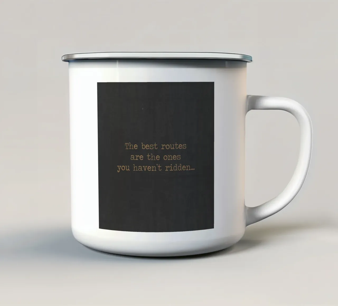 The Best Routes Are The Ones You Haven't Ridden Quote enamel mug by Summer Soul Co. - Quotes