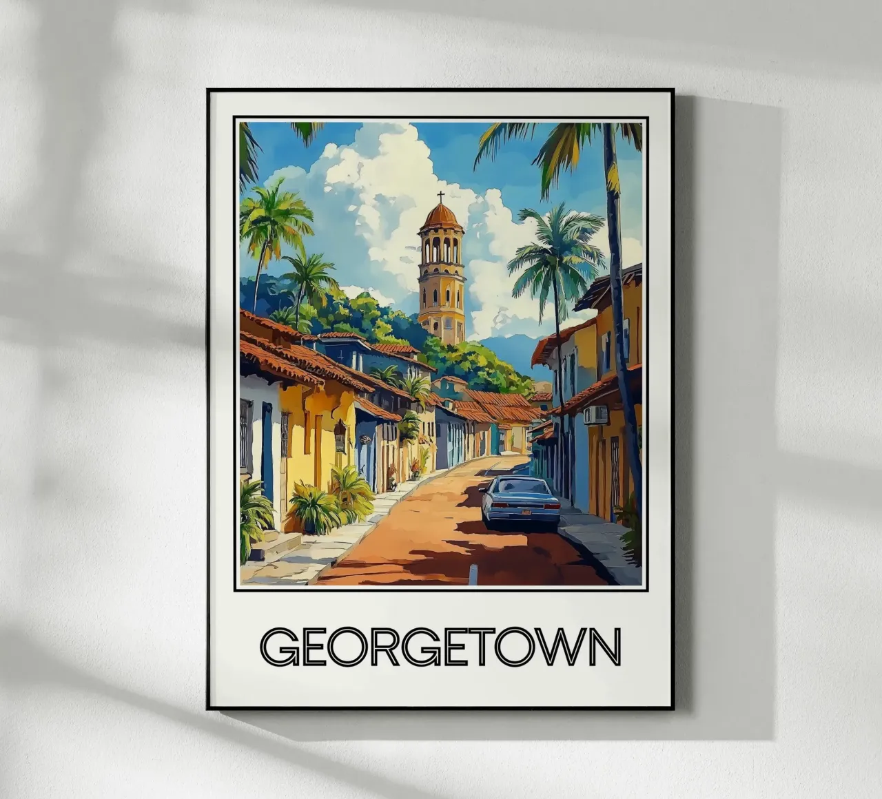 Affiche Georgetown Guyane plexiglass da Frame the World