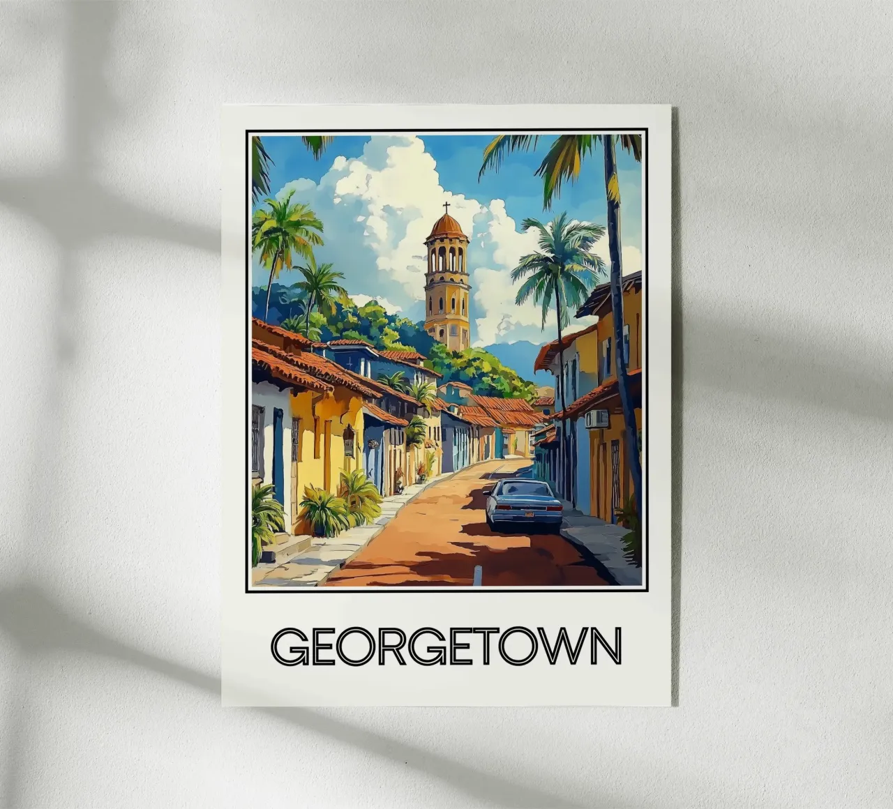 Affiche Georgetown Guyane plexiglass da Frame the World