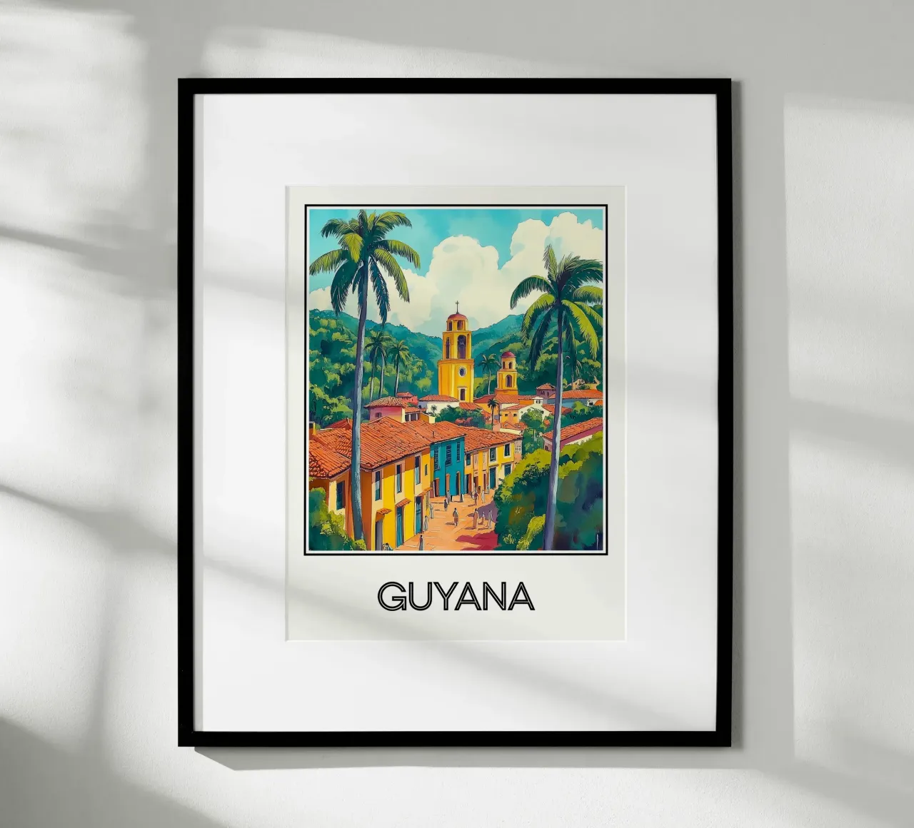 Guiana francese poster con telaio in alluminio da Frame the World