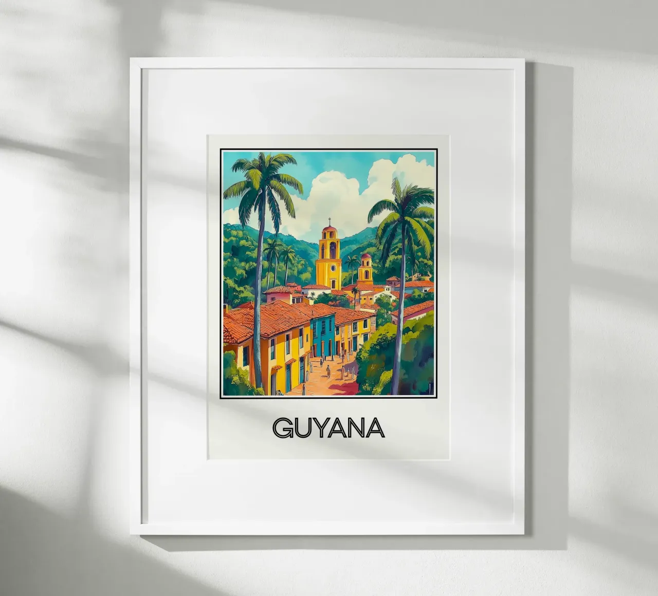 Guiana francese poster con telaio in alluminio da Frame the World
