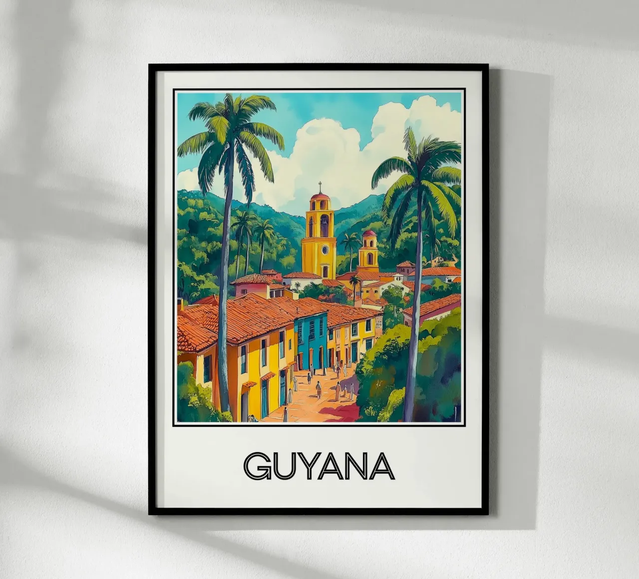 Guiana francese poster con telaio in alluminio da Frame the World