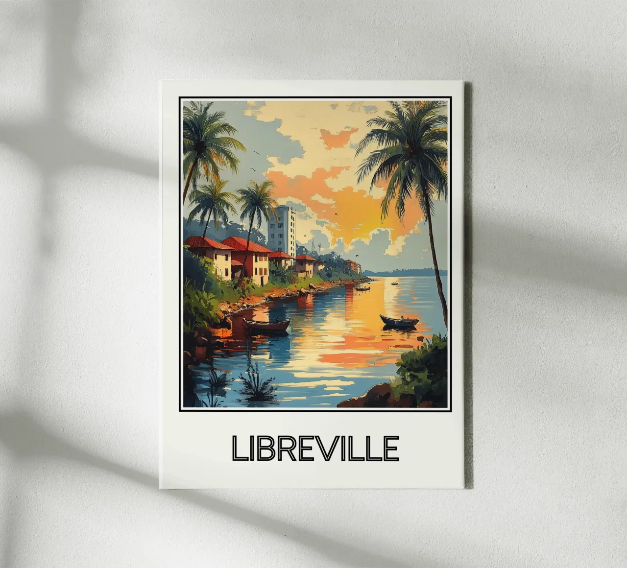 Libreville tela con Cornice a cassetta da Frame the World