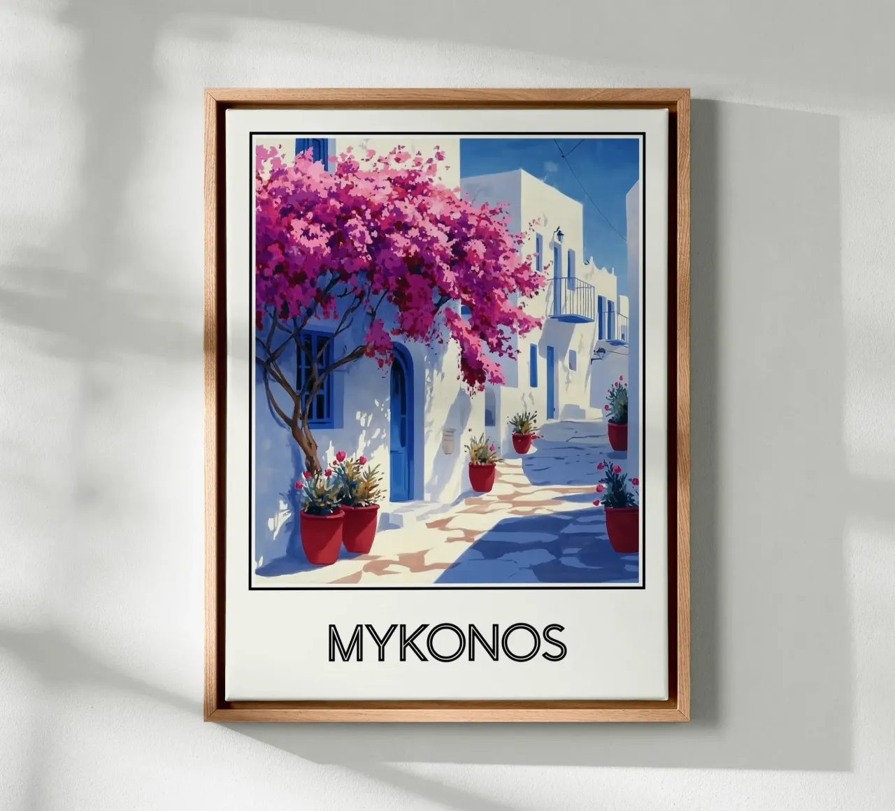 Mykonos tela con Cornice a cassetta da Frame the World