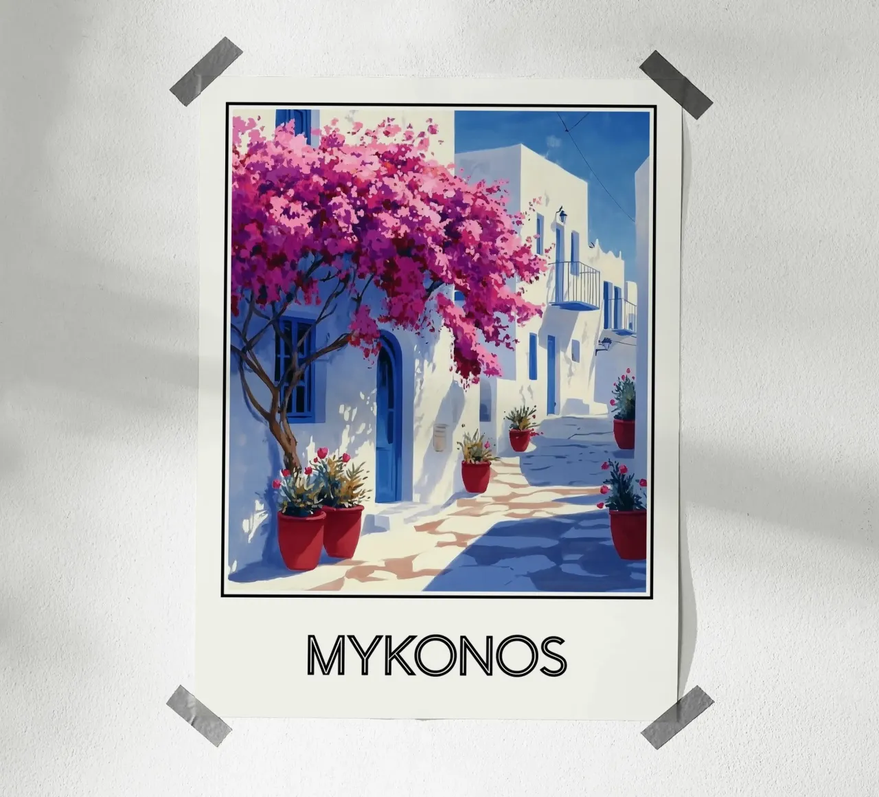 Mykonos poster con telaio in alluminio da Frame the World