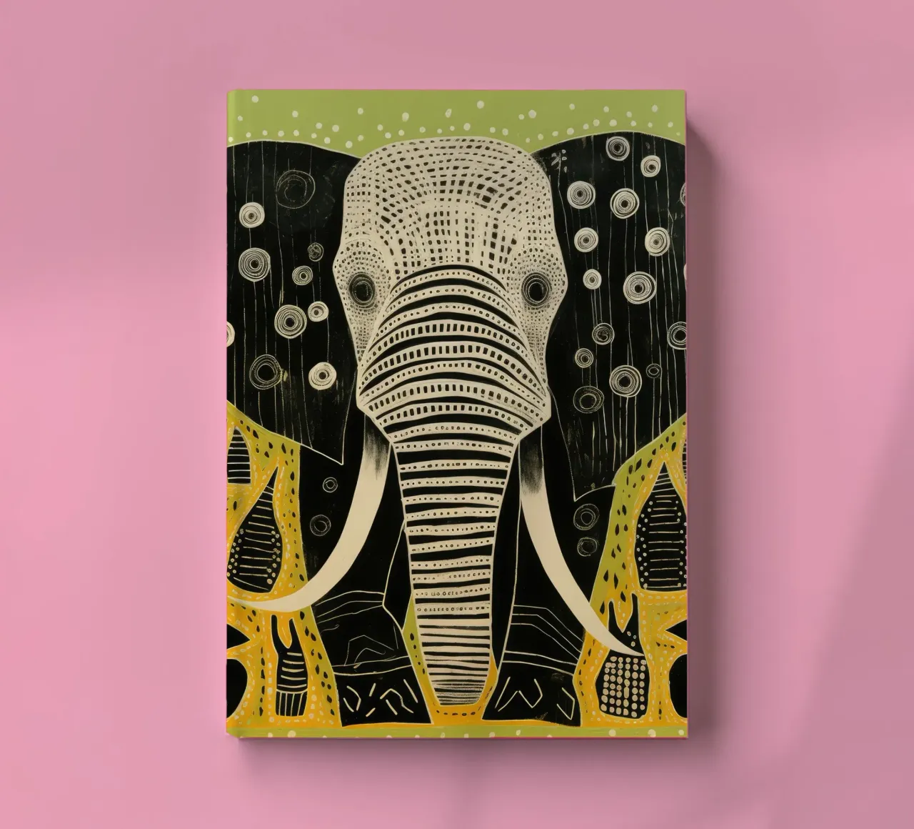 Eléphant vert 2 carnet de notes de Minimal Animal Art