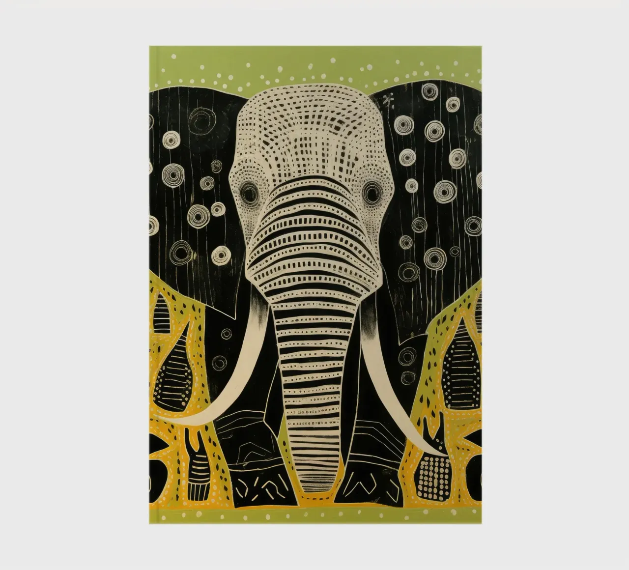 Eléphant vert 2 carnet de notes de Minimal Animal Art