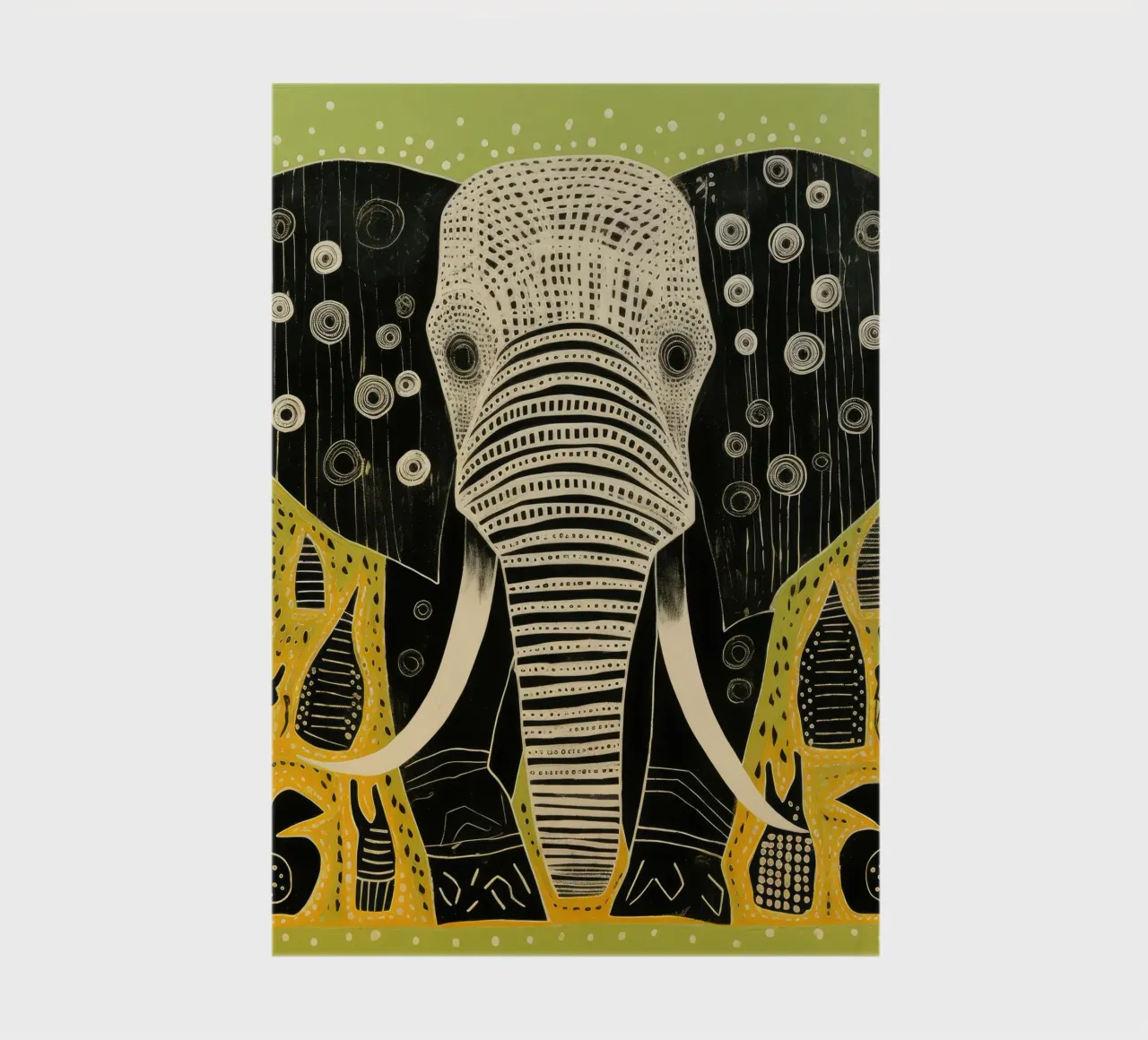 Eléphant vert 2 carnet de notes de Minimal Animal Art