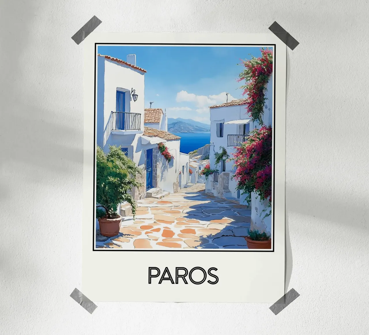 Paros poster con telaio in legno da Frame the World