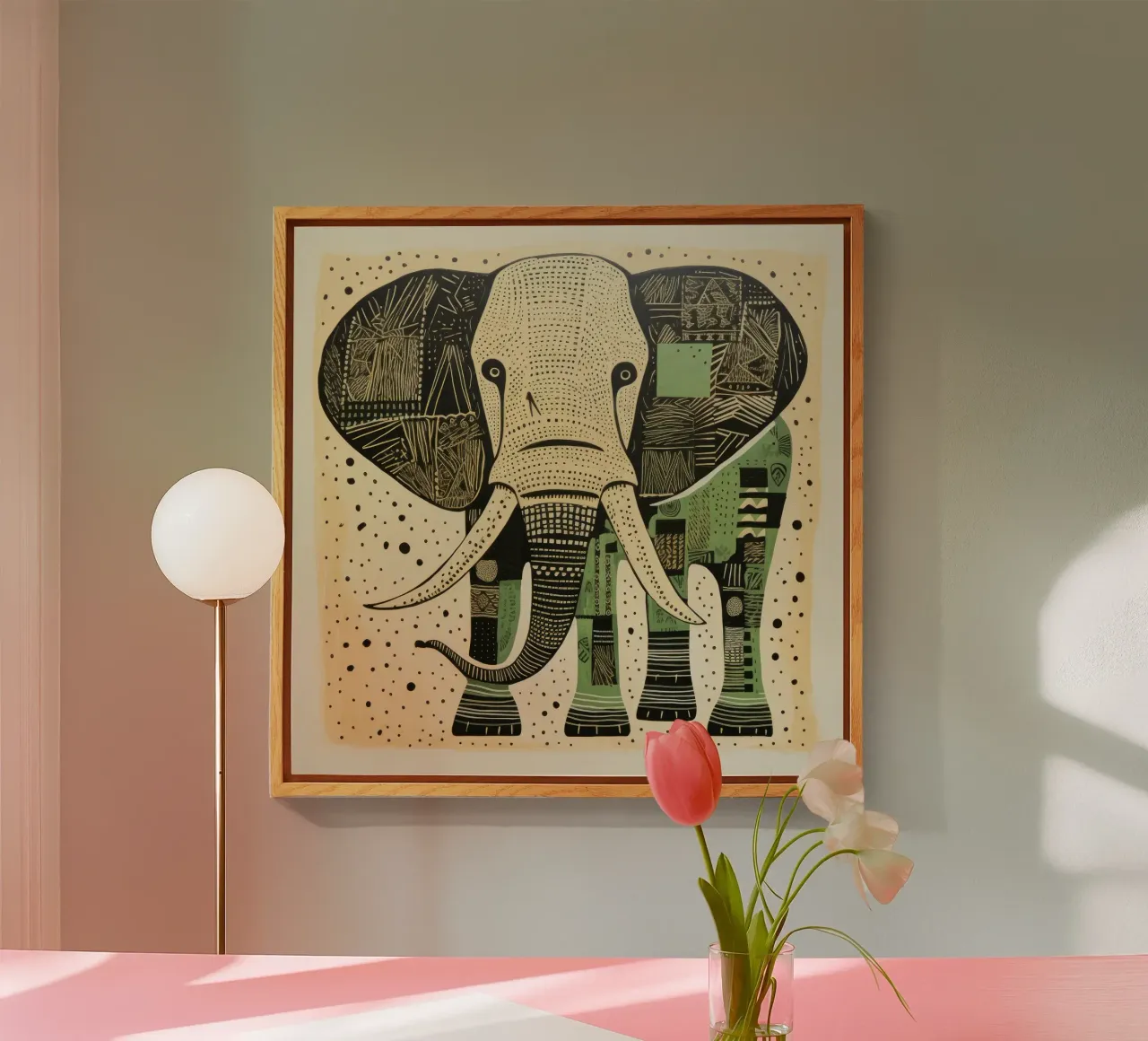 Elefante verde plexiglass da Minimal Animal Art