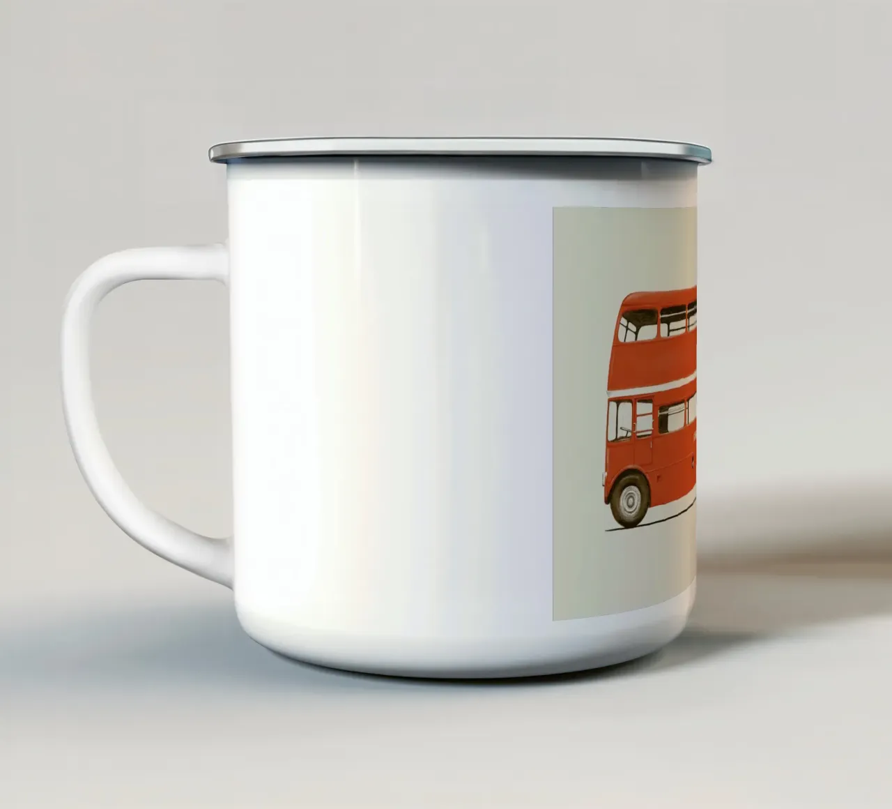 Red London Bus tazza in smalto da Florent Bodart