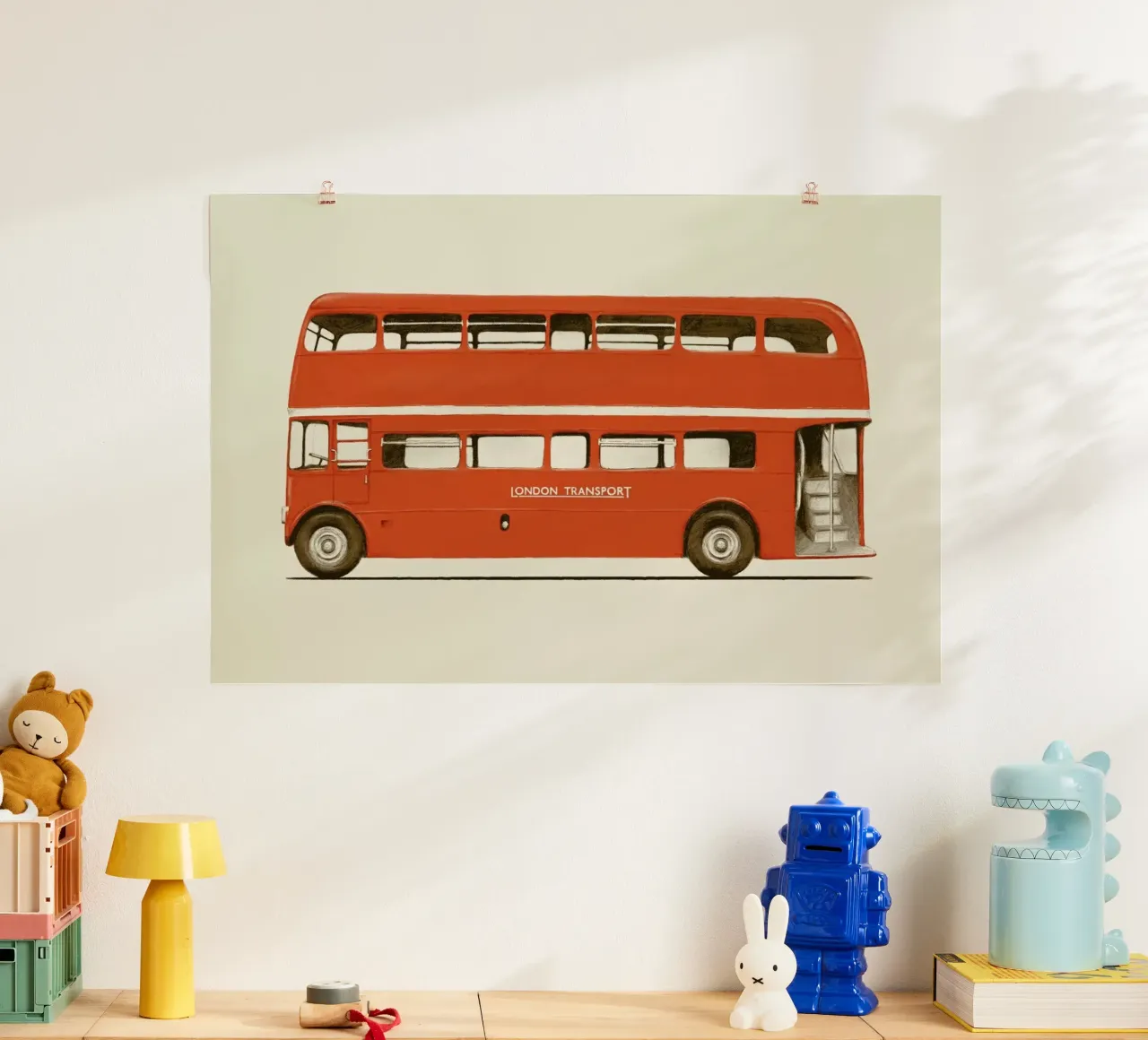 Red London Bus carta hahnemühle da Florent Bodart