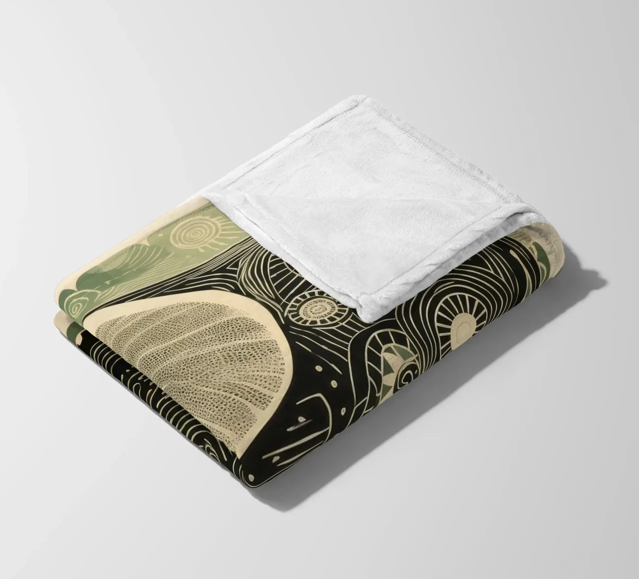 Elefante verde 4 coperta in pile da Minimal Animal Art