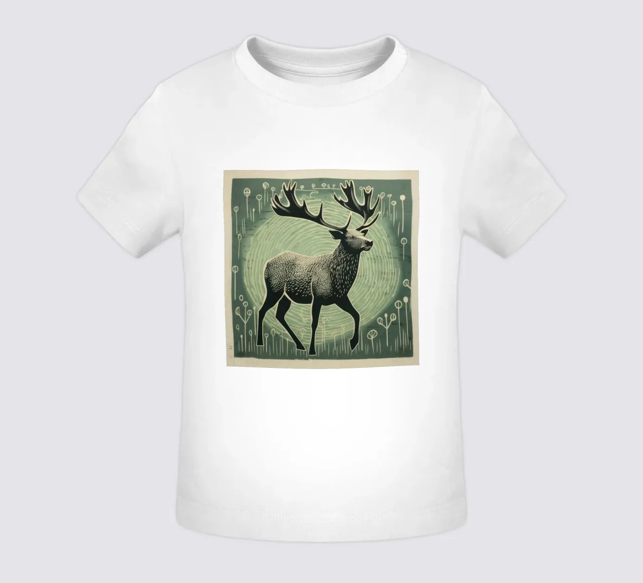 Green Elk 2 baby t-shirt by Minimal Animal Art