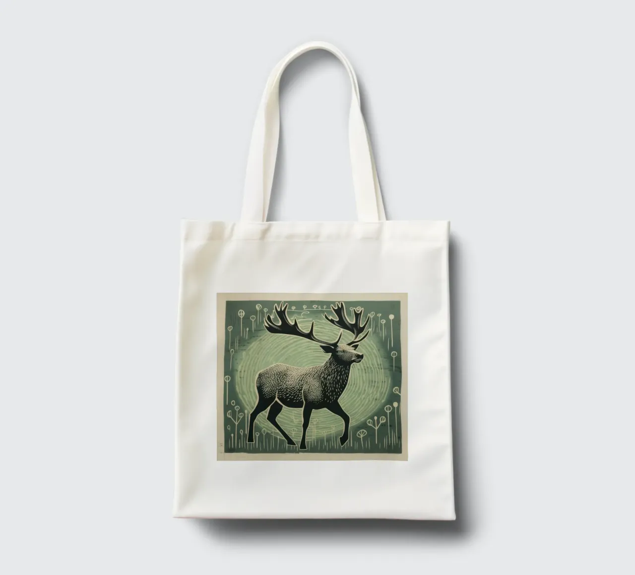 Green Elk 2 tote bag by Minimal Animal Art