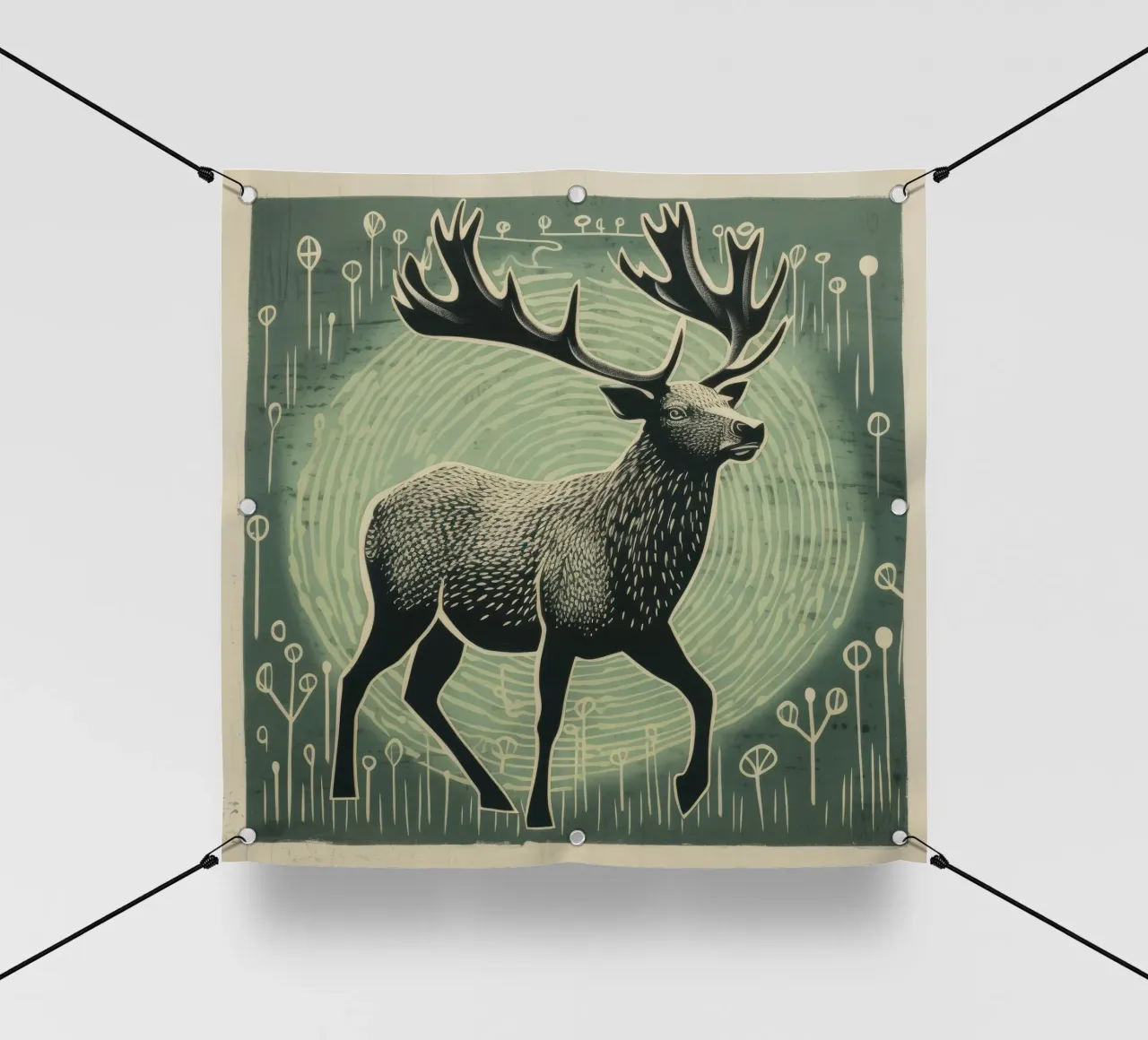 Alce Verde 2 telo in pvc da Minimal Animal Art