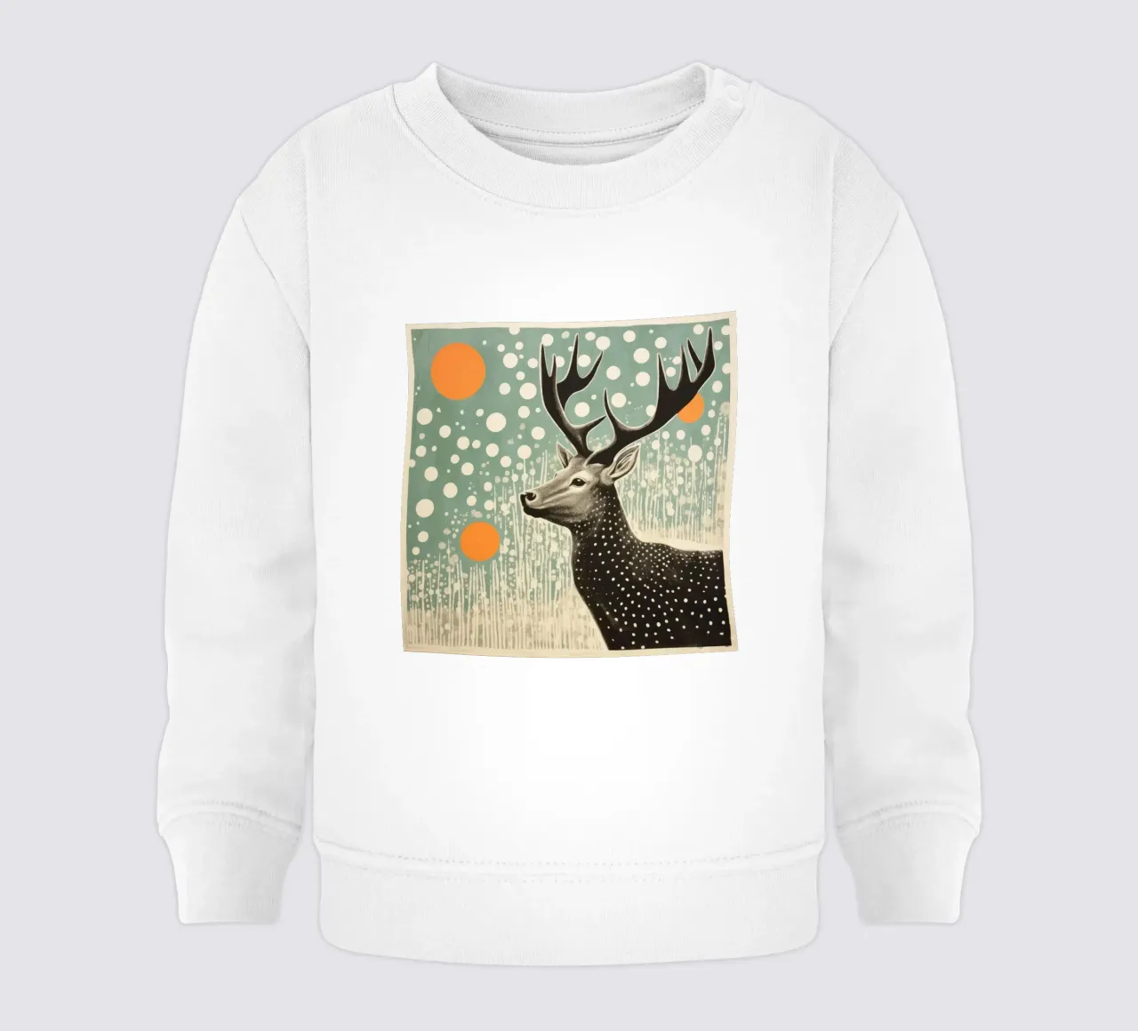 Alce Verde 3 felpa neonato da Minimal Animal Art