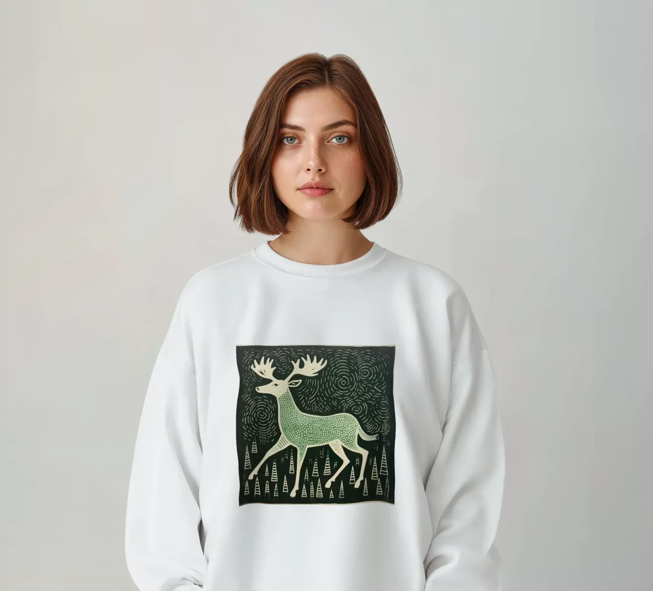 Alce Verde 4 felpa da Minimal Animal Art