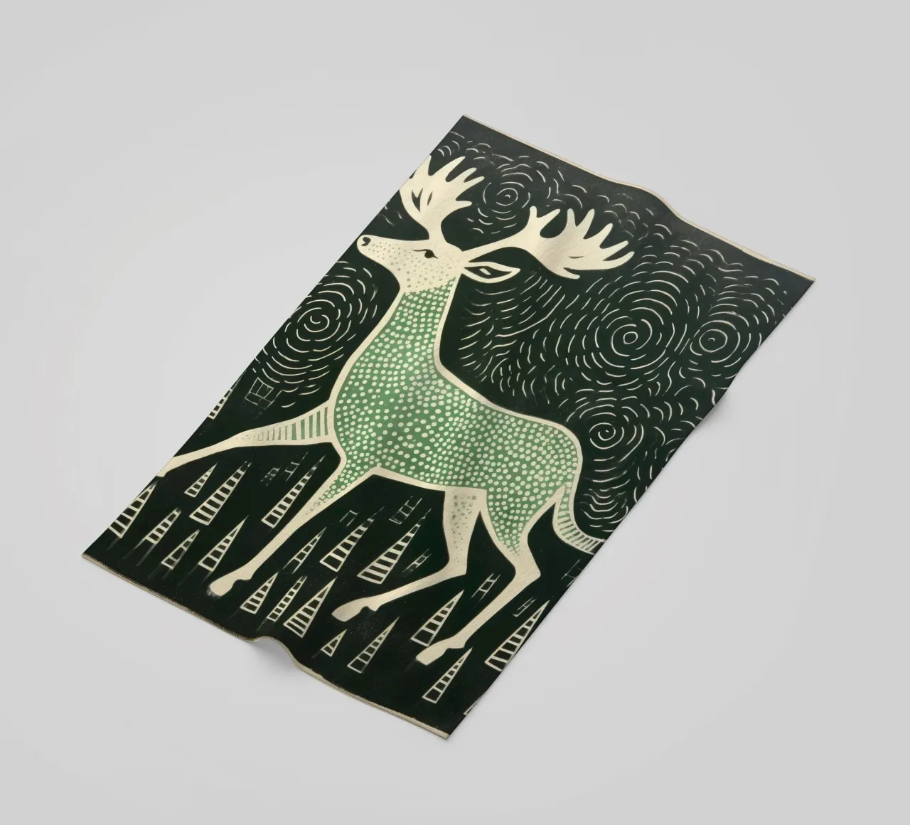Alce Verde 4 telo mare da Minimal Animal Art