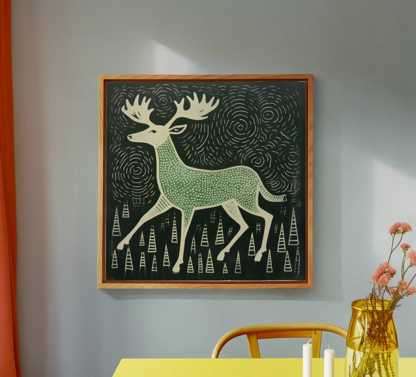 Green Elk plexiglass da Minimal Animal Art
