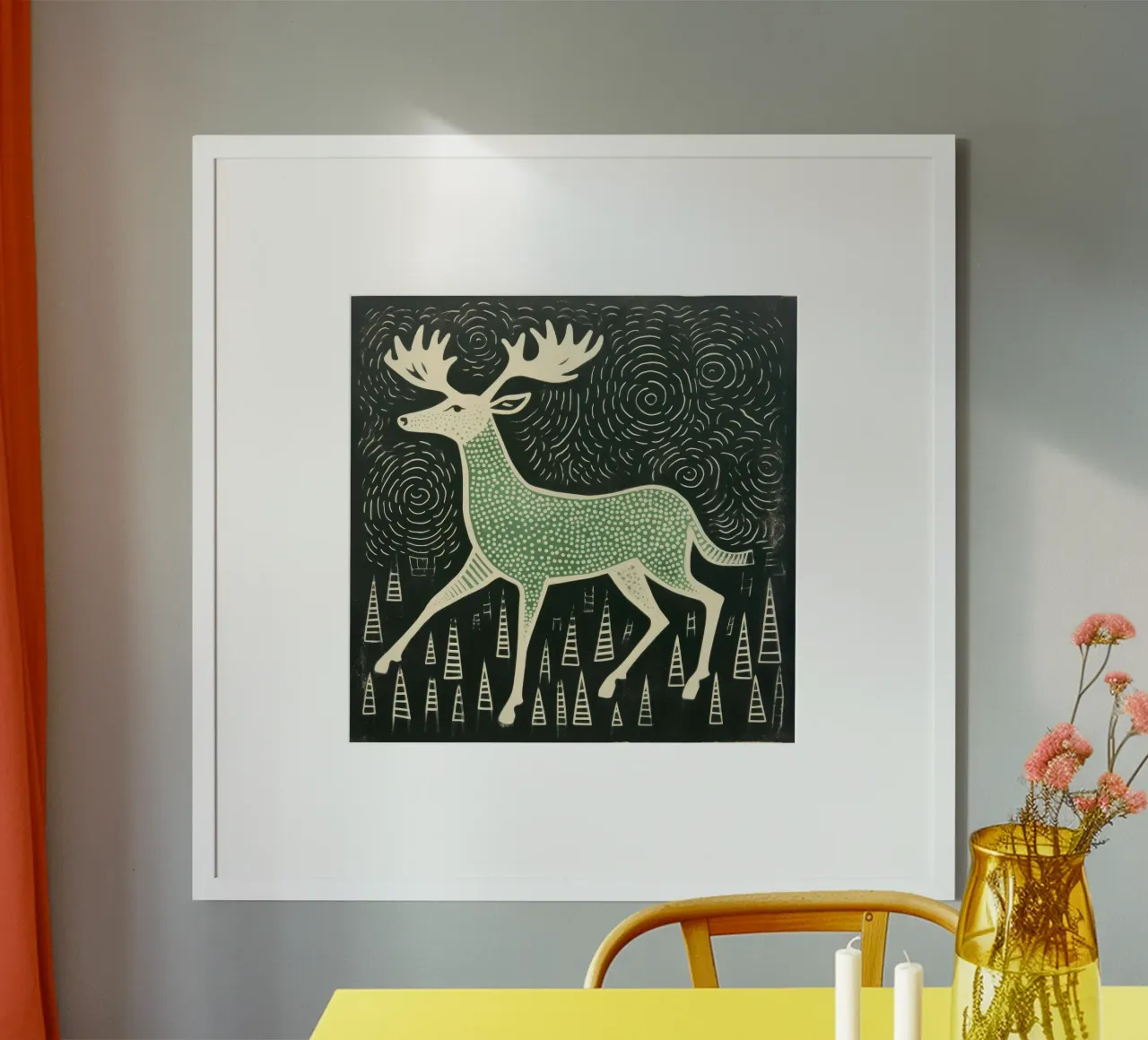 Alce Verde 4 poster da Minimal Animal Art