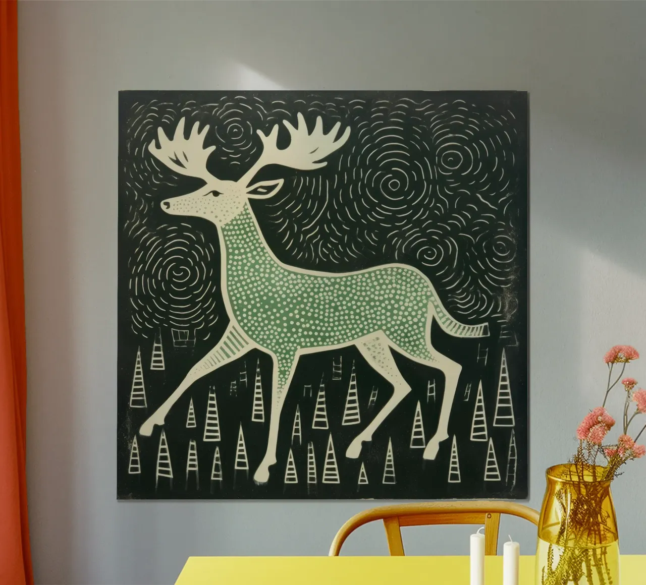 Alce Verde 4 poster da Minimal Animal Art