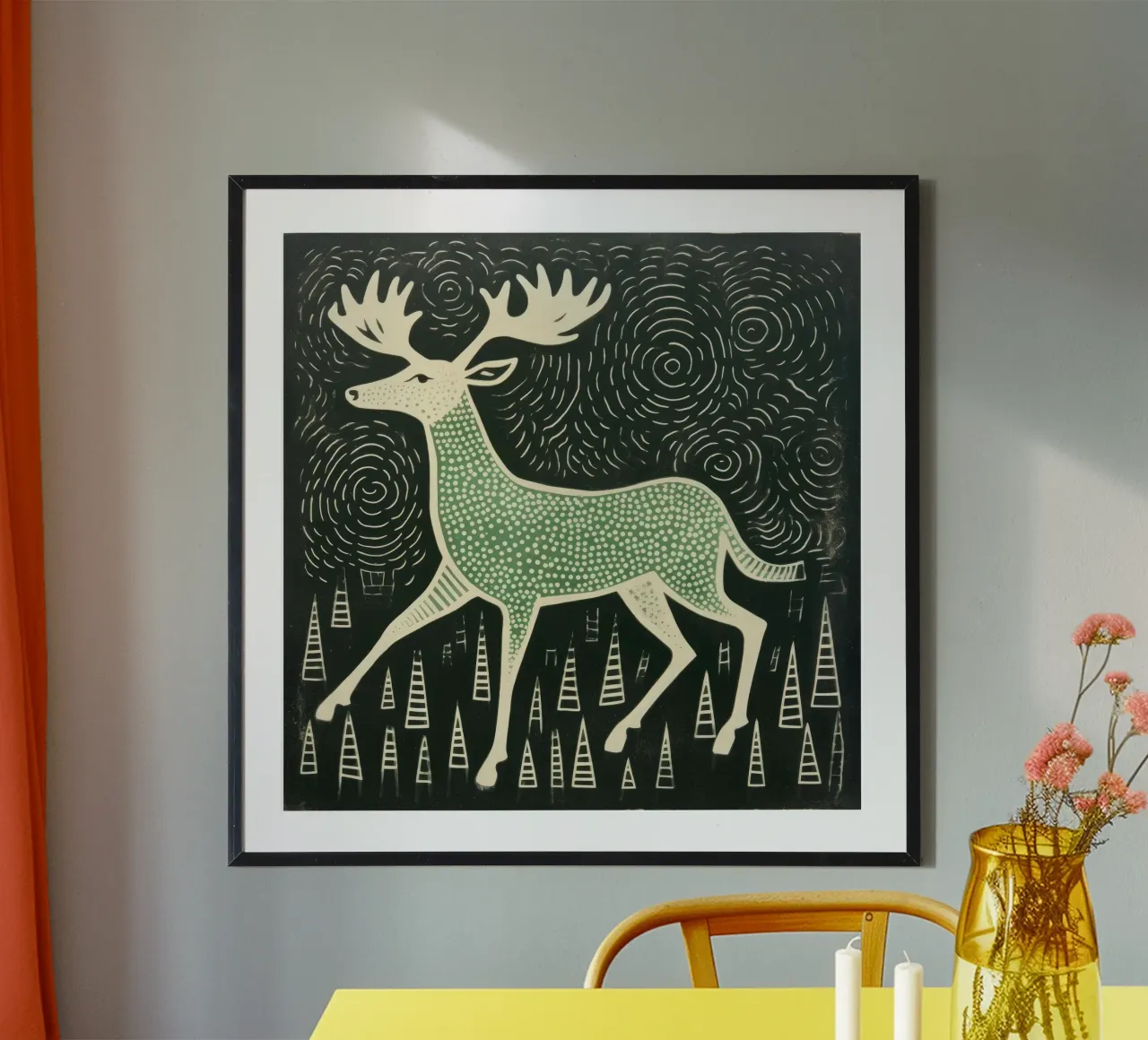 Alce Verde 4 poster da Minimal Animal Art