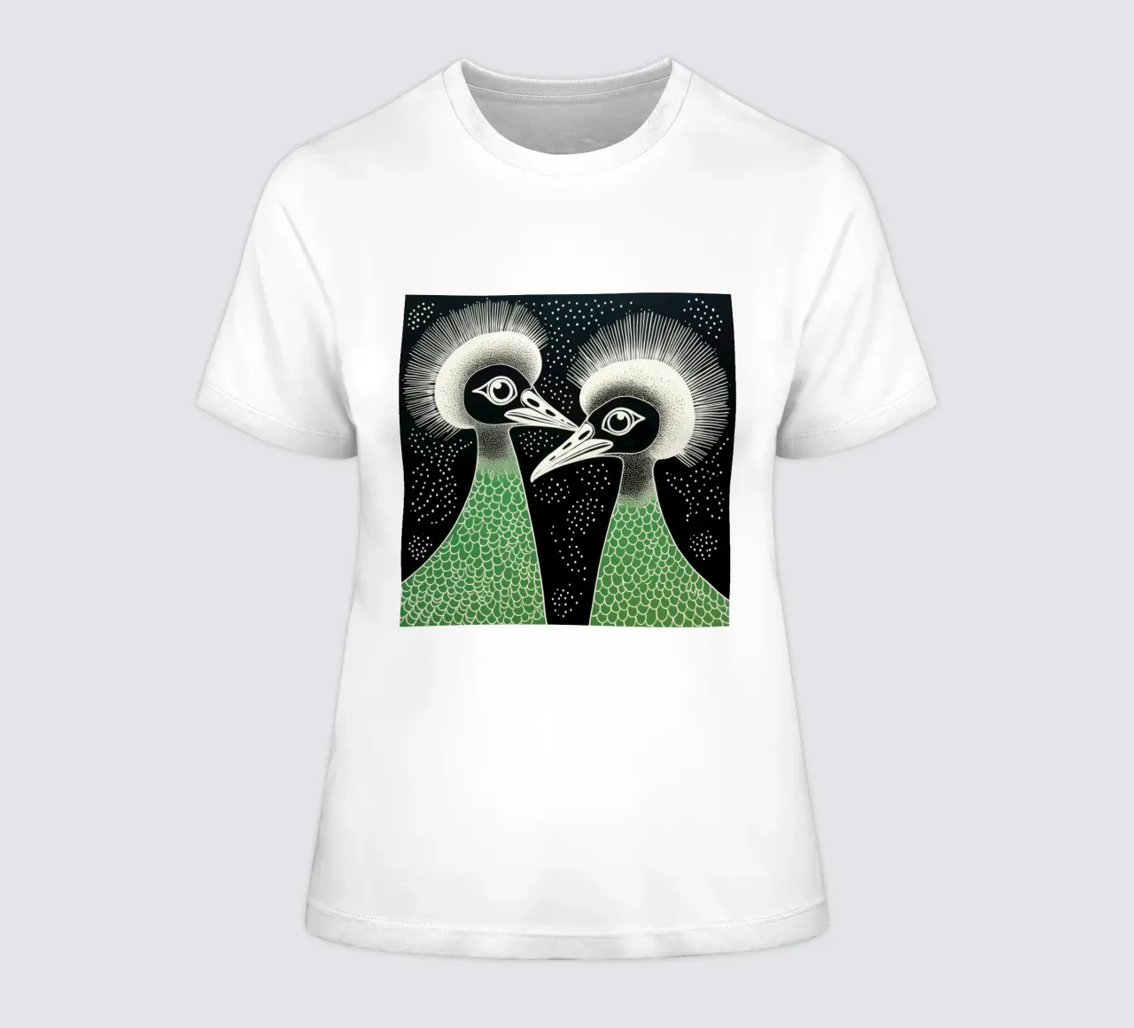 Groene emoe 1 dames t-shirt getailleerd van Minimal Animal Art