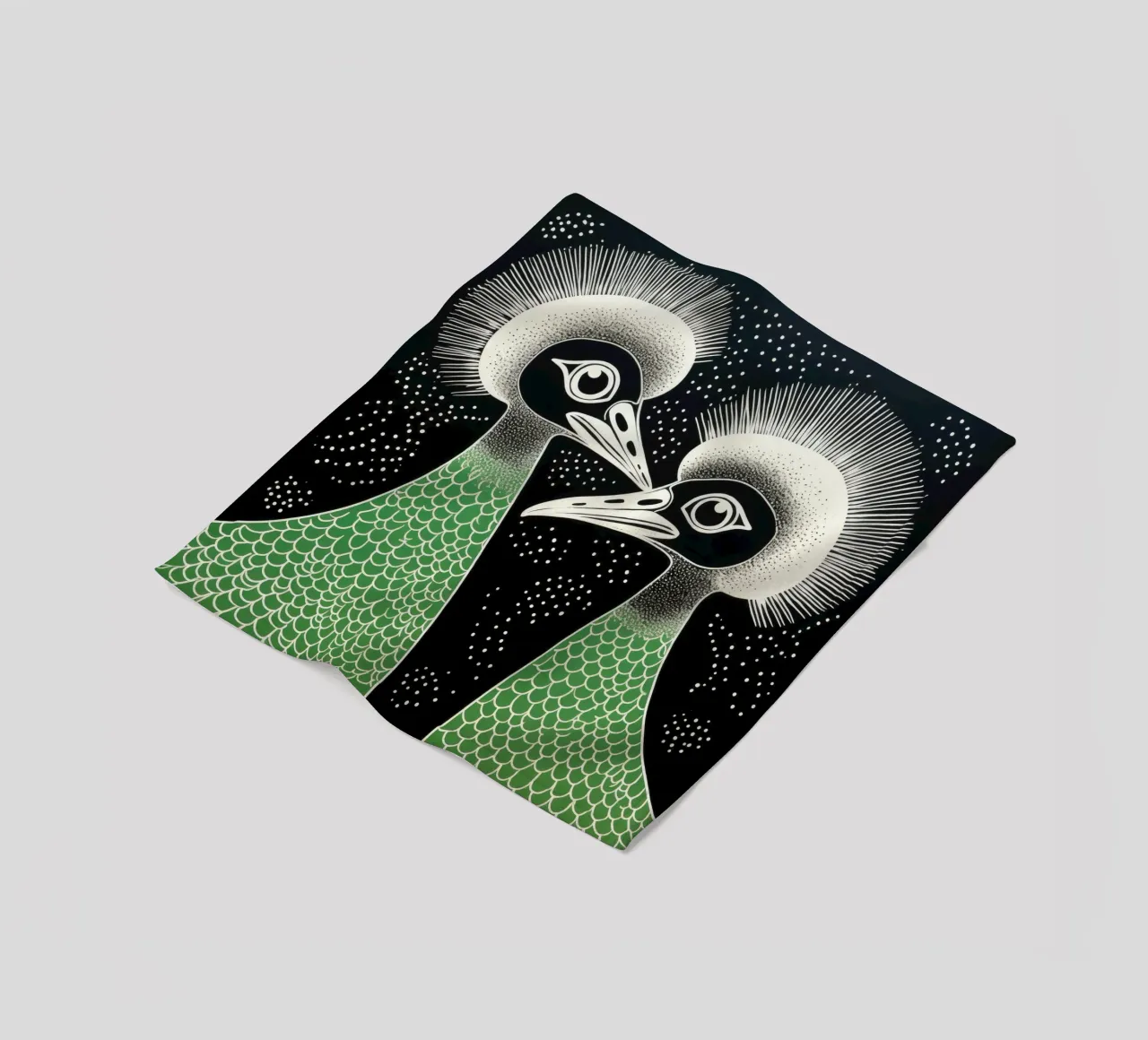 Emu verde 1 coperta in pile da Minimal Animal Art