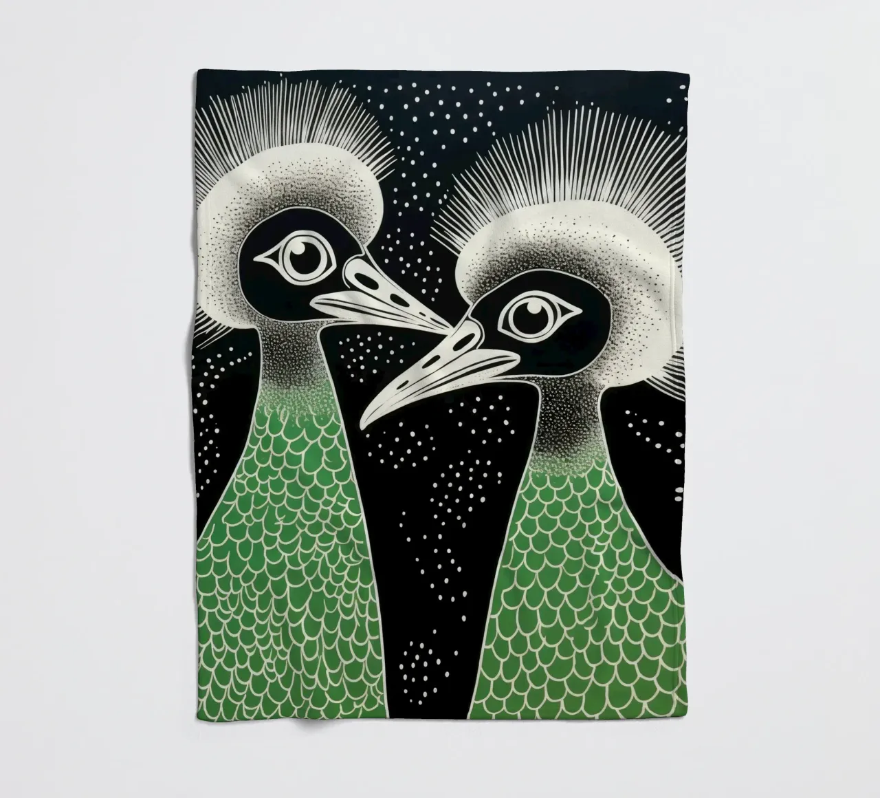Emu verde 1 coperta in pile da Minimal Animal Art