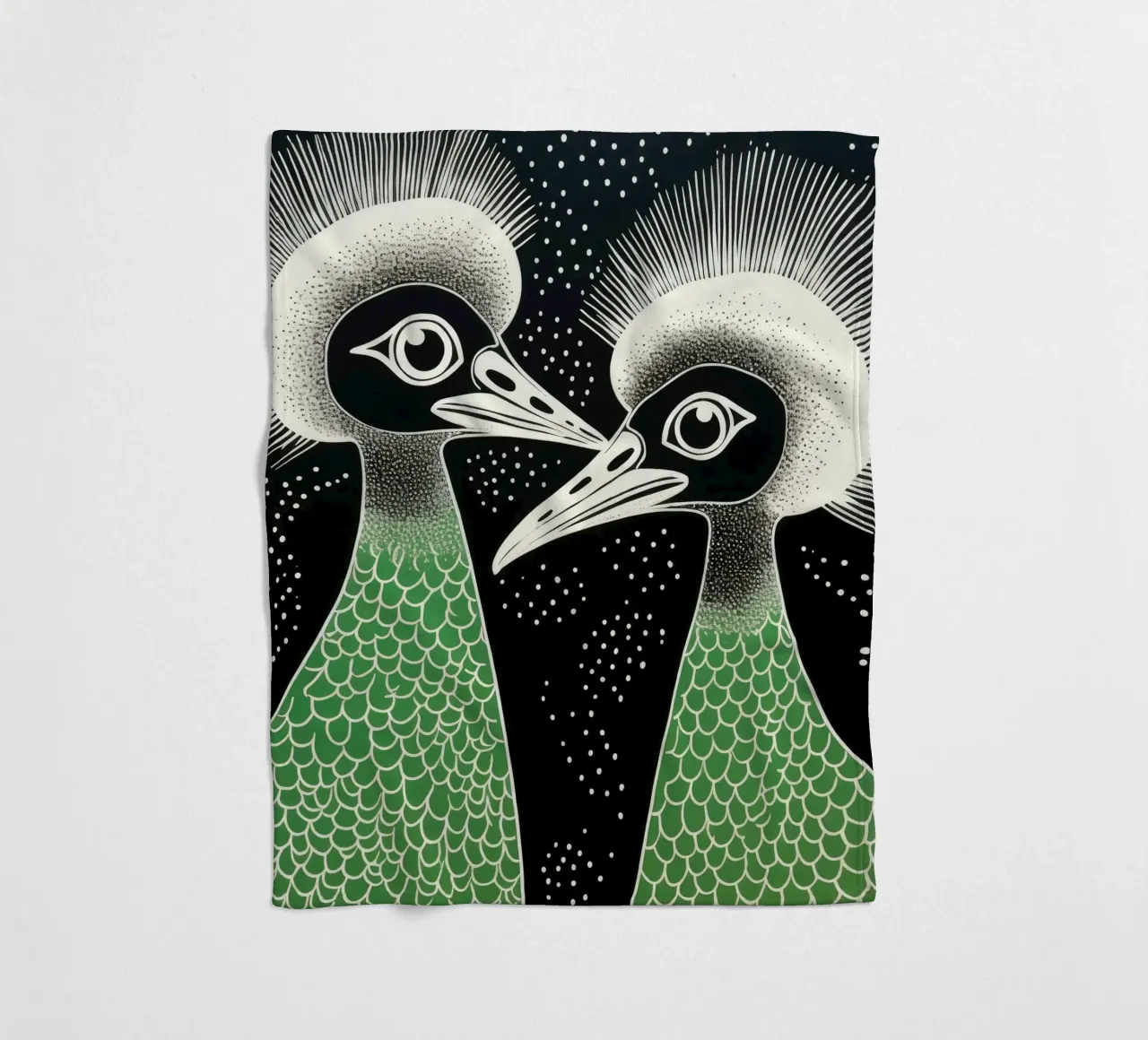 Emu verde 1 coperta in pile da Minimal Animal Art